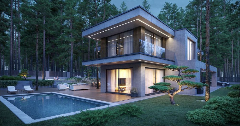 Современный дом в лесу, Пуща-Водица, с. Мощун