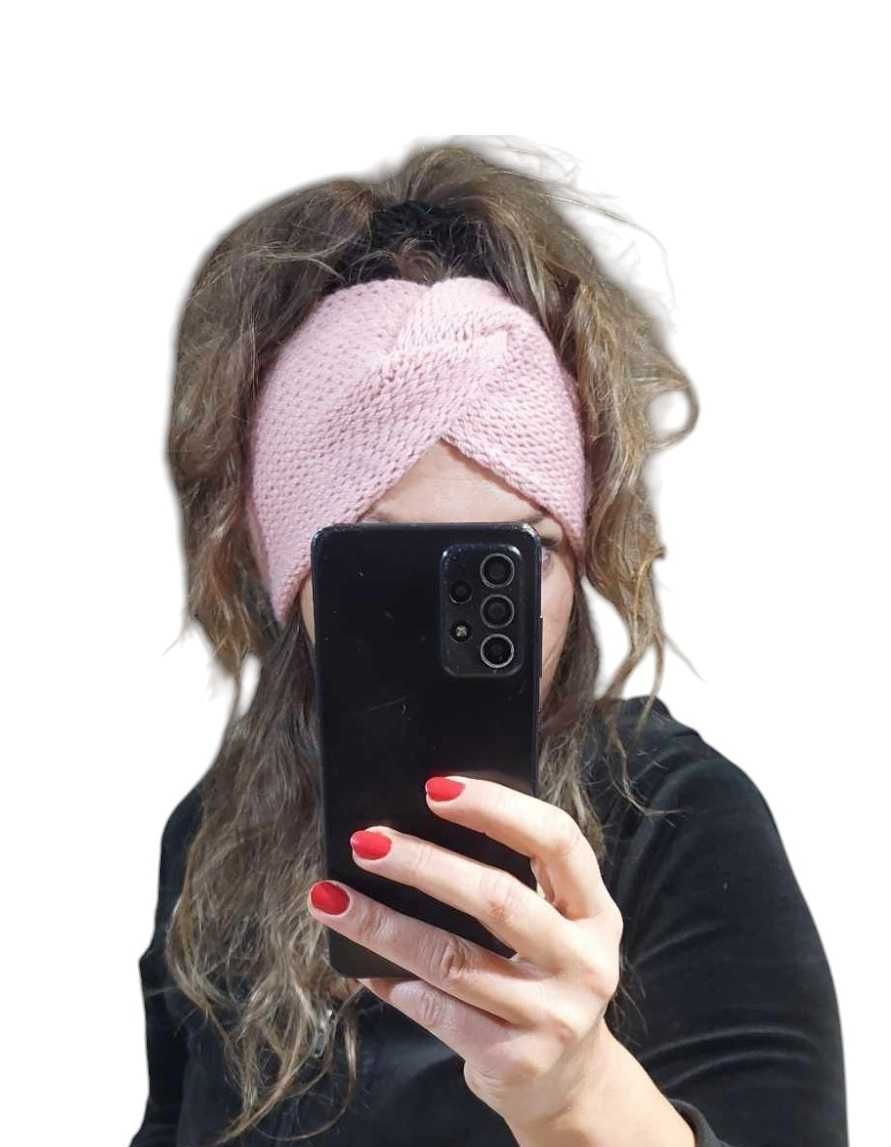 Opaska Handmade turban Węzeł szeroka Podwójna Jesień Zima Dwuwarstwowa