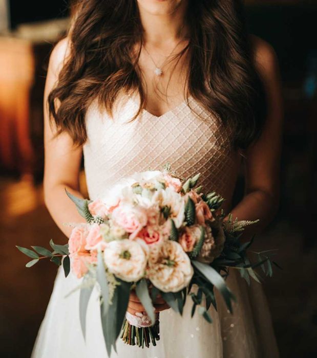 Suknia ślubna tiul pudrowy róż