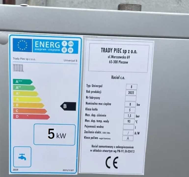 Kocioł Piec 5kW do 60 m2 drewno węgiel Małe gabaryty Producent