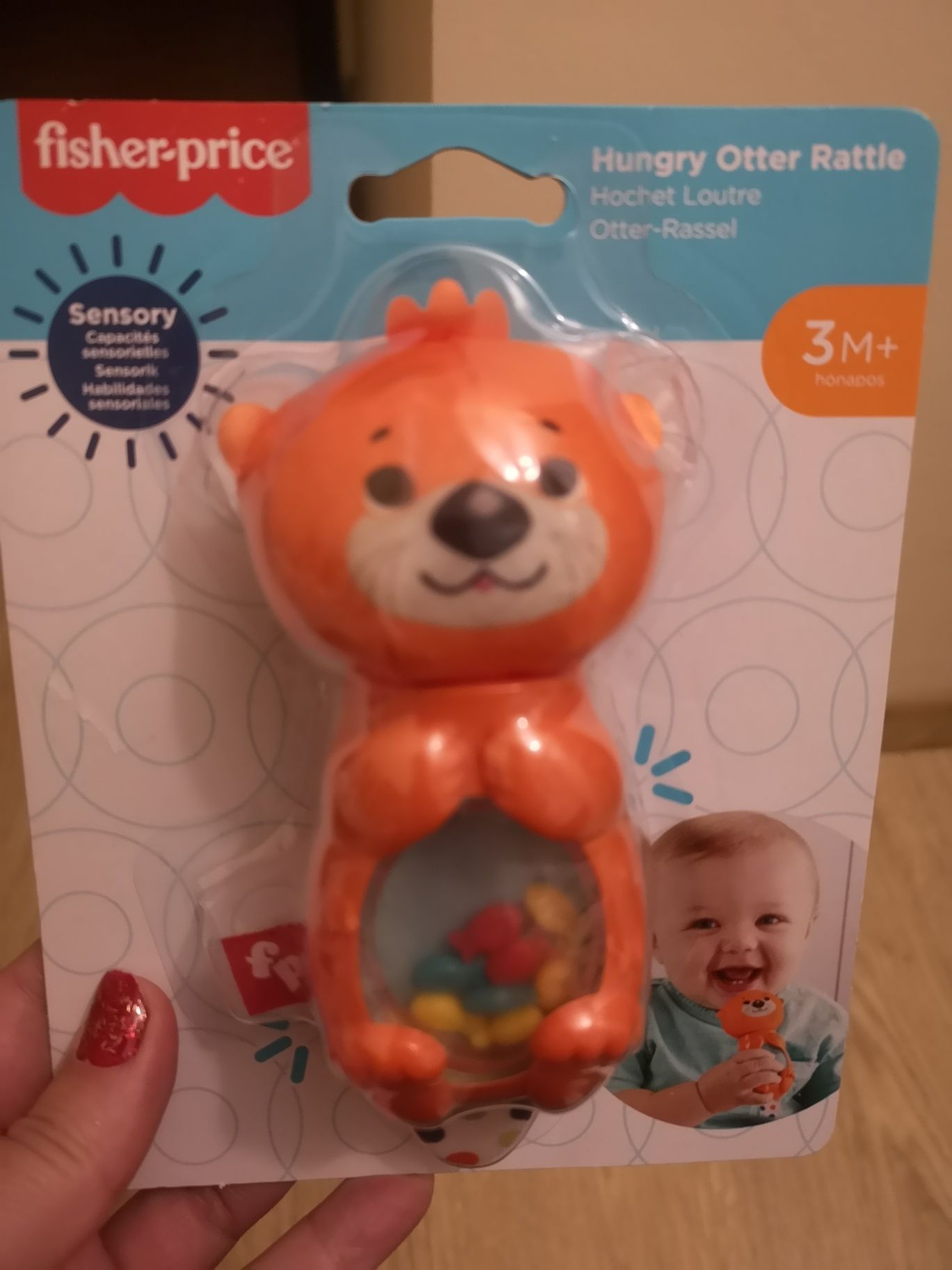 Fisher price grzechotka głodna wydra 3+ nowa