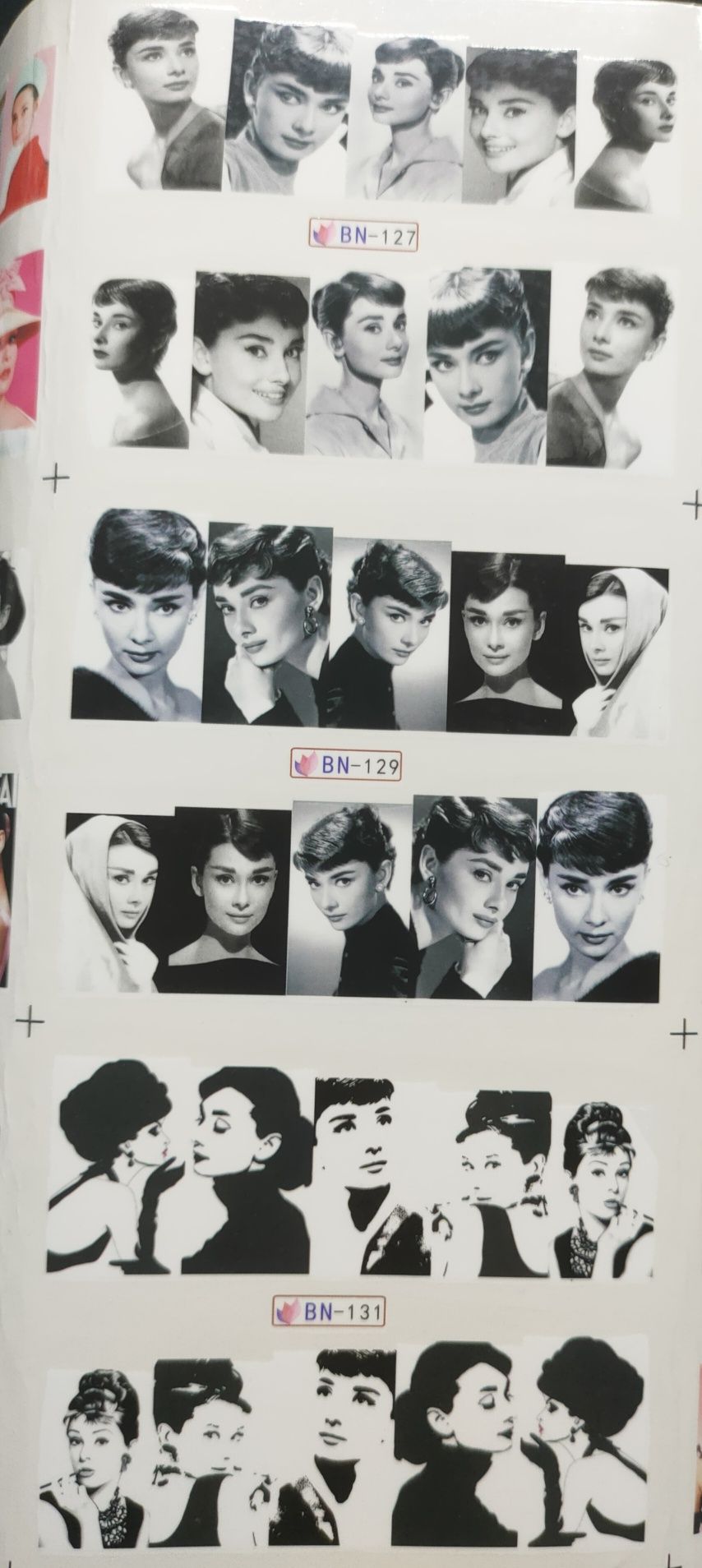 120 naklejek na paznokcie Audrey Hepburn
