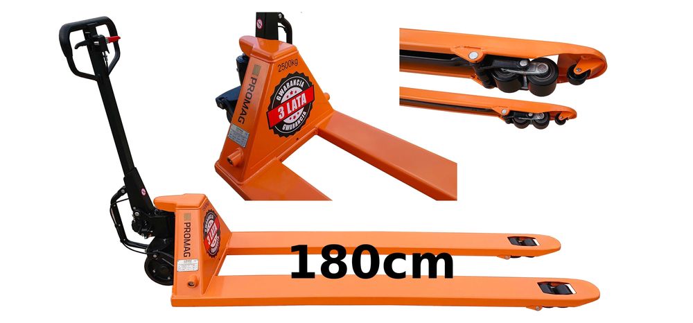 Wózek ręczny paletowy paleciak długi widły 1800mm 180cm 180 PROMAG