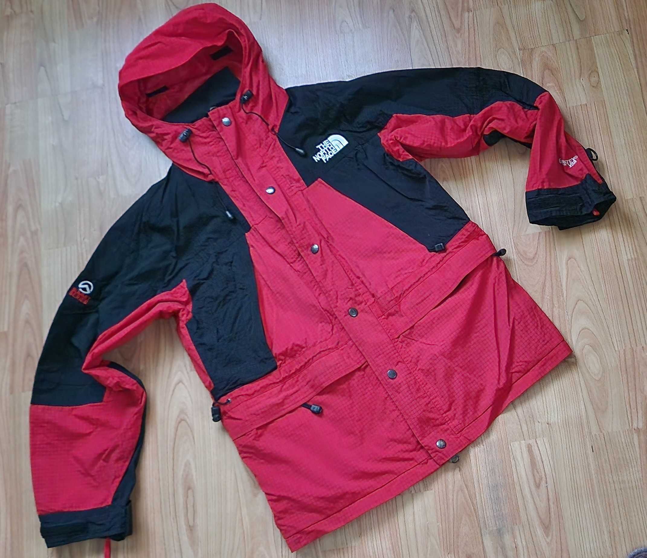 Czerwono czarna kurtka męska waterproof The North Face S gore-tex