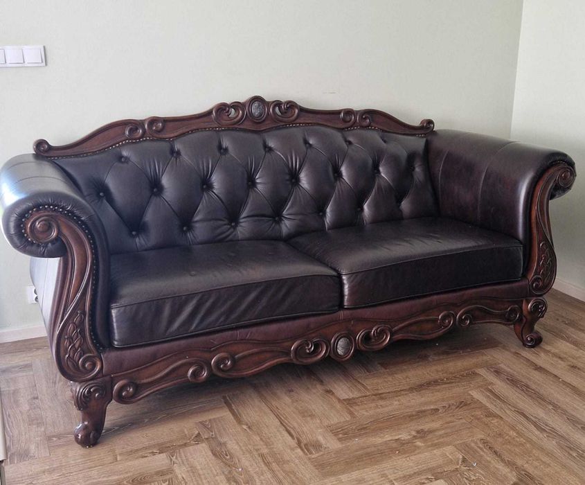 Komplet mebli skórzanych do salonu