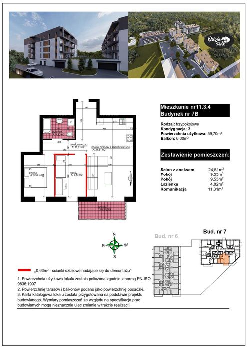 Ostoja Park - 3 pokoje, 59,70 m2 z widokiem na park!
