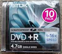 DVD + R firmy TDK - 10 sztuk w opakowaniu, NOWE! w folii!