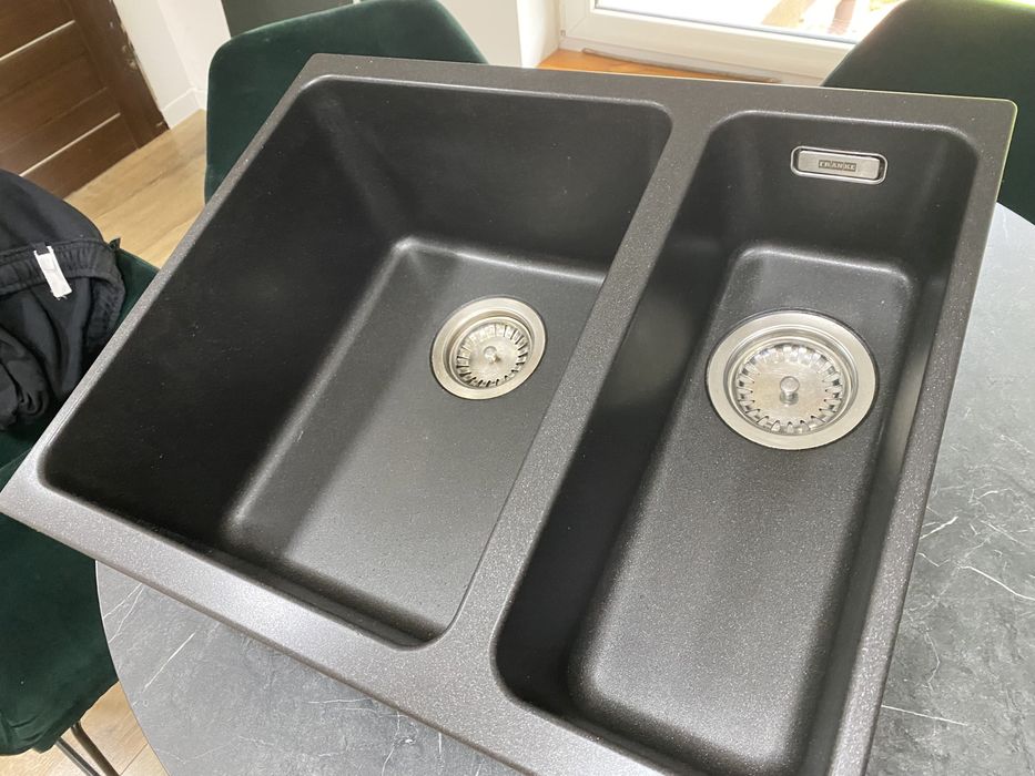 Zlewozmywak FRANKE podblatowy dwukomorowy z syfonami stan bardzo dobry