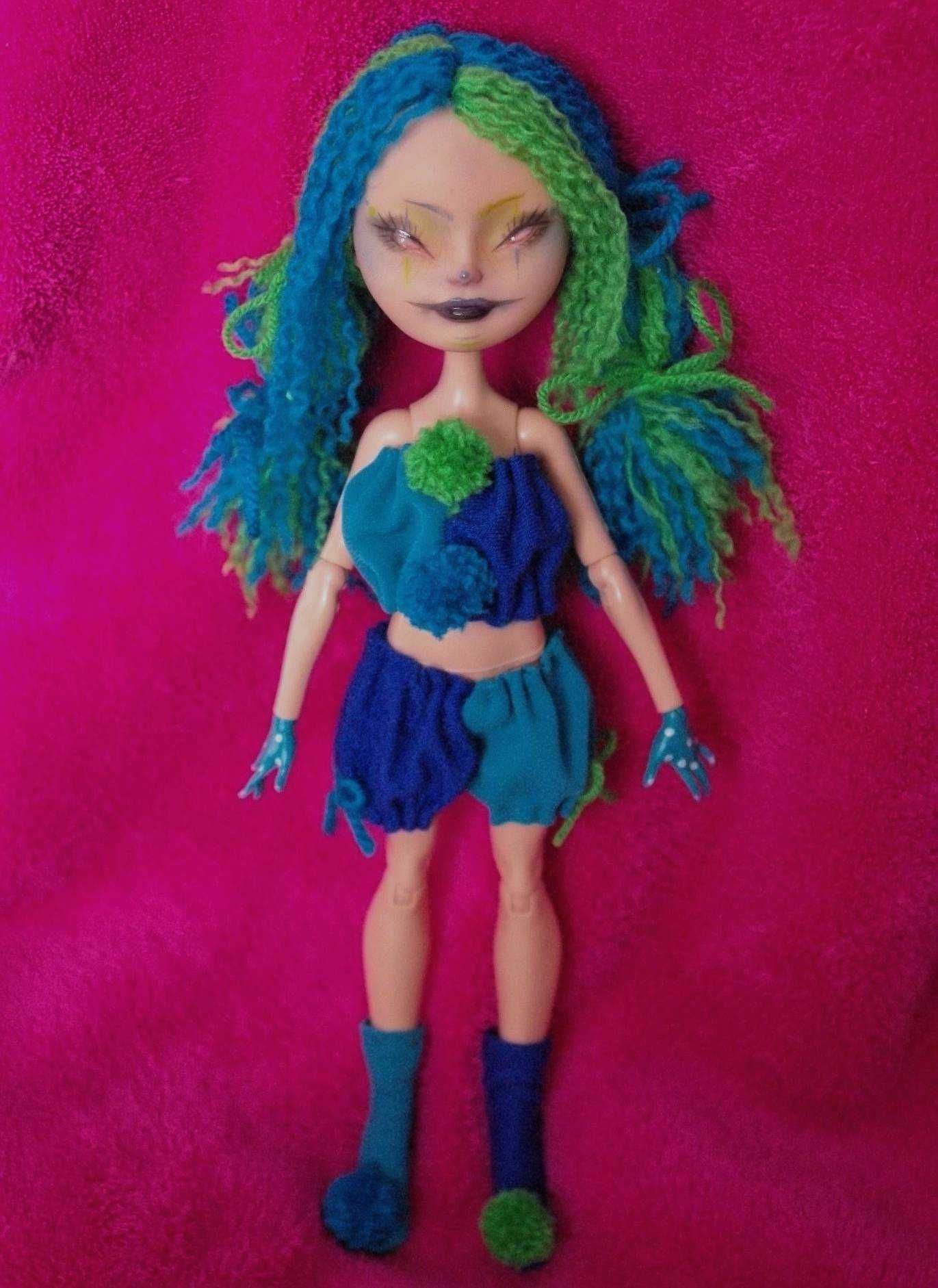 lalka monster high kalun clown ooak custom repaint ever after high