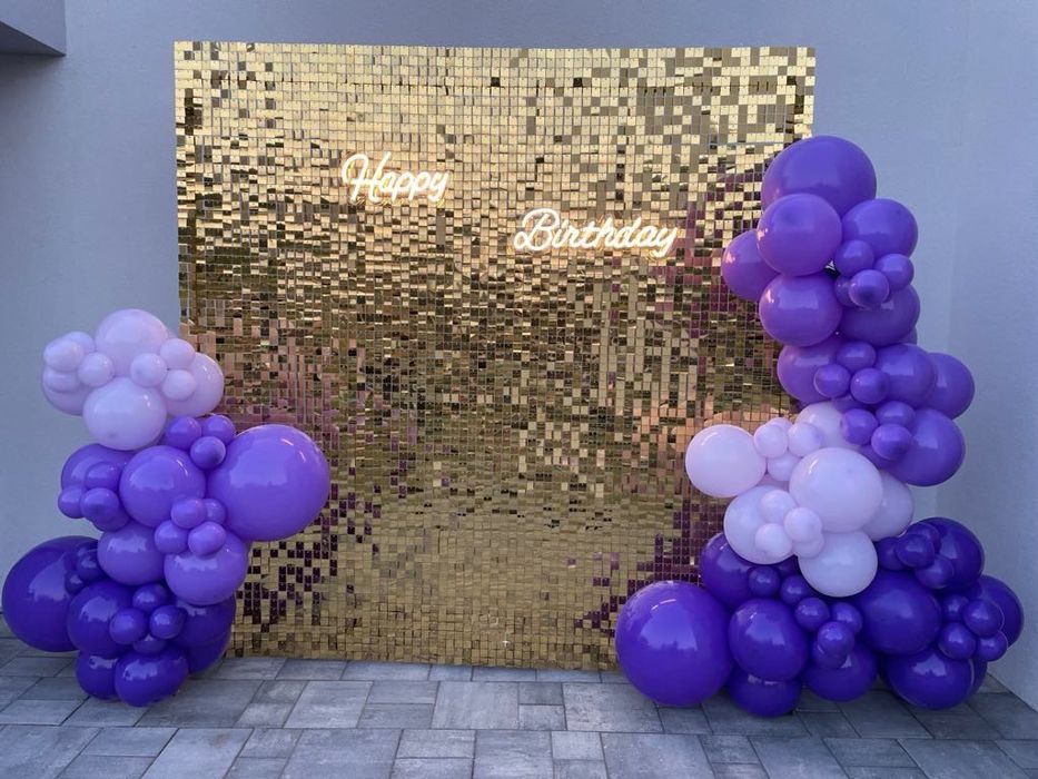 Wynajem stelaży koło, łuki, kwadrat, ścianka cekinowa