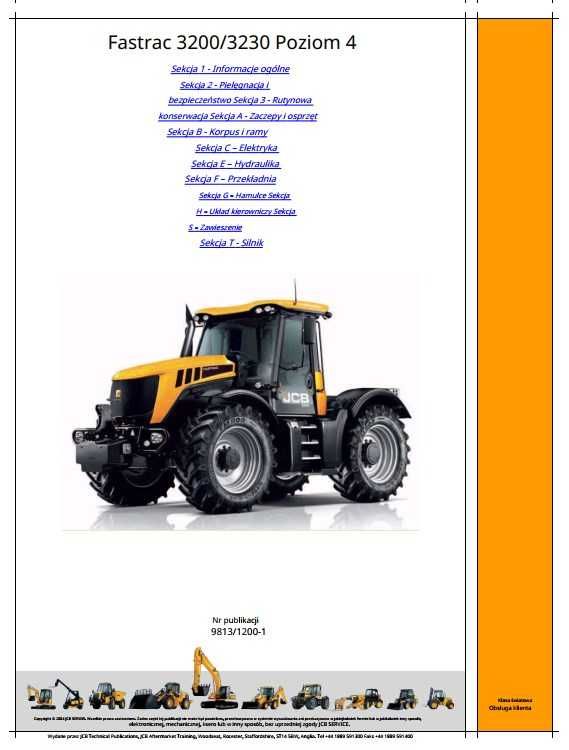 Instrukcja Napraw JCB FASTRAC 3200, 3230 Pl