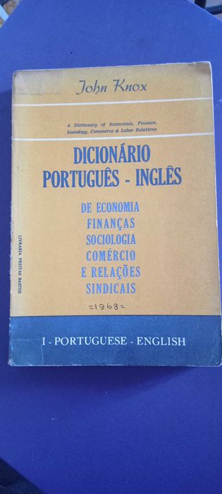 Dicionário de Economia/Finanças/Sociologia/Comércio 1968, Port/Ing