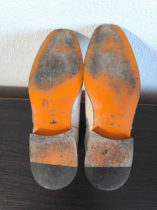 Шкіряні бежеві чоботи челсі з рожевими вставками, 40 розмір, italy