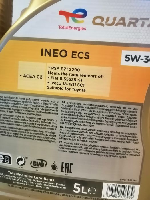 Моторна олива Total Quartz Ineo ECS 5W-30