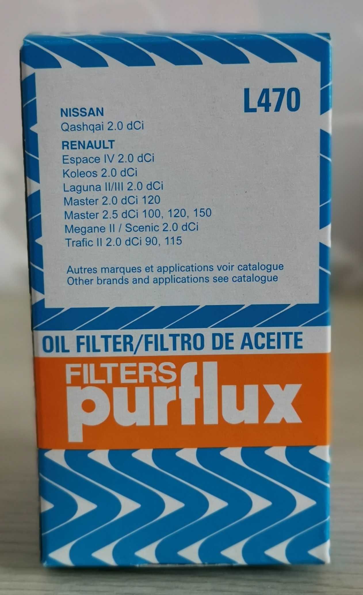 NOWY zestaw PURFLUX filtr OLEJU L470 + filtr POWIETRZA A1317 2.0 DCI