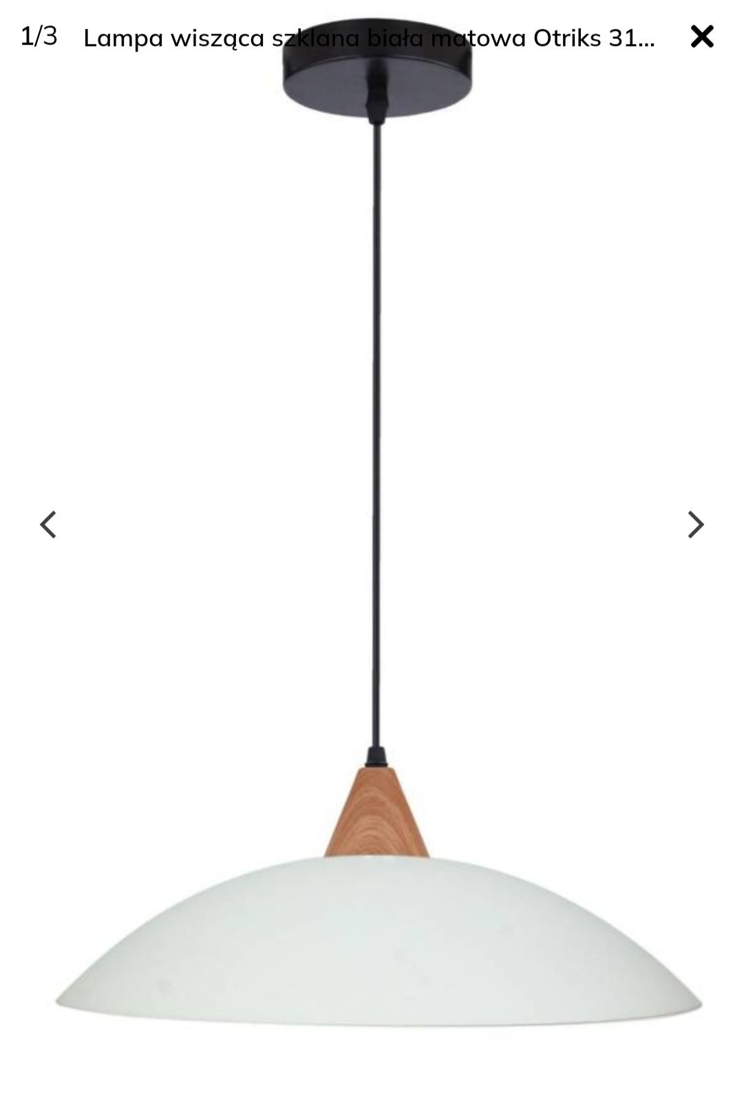 Lampa wisząca szklana biała matowa
