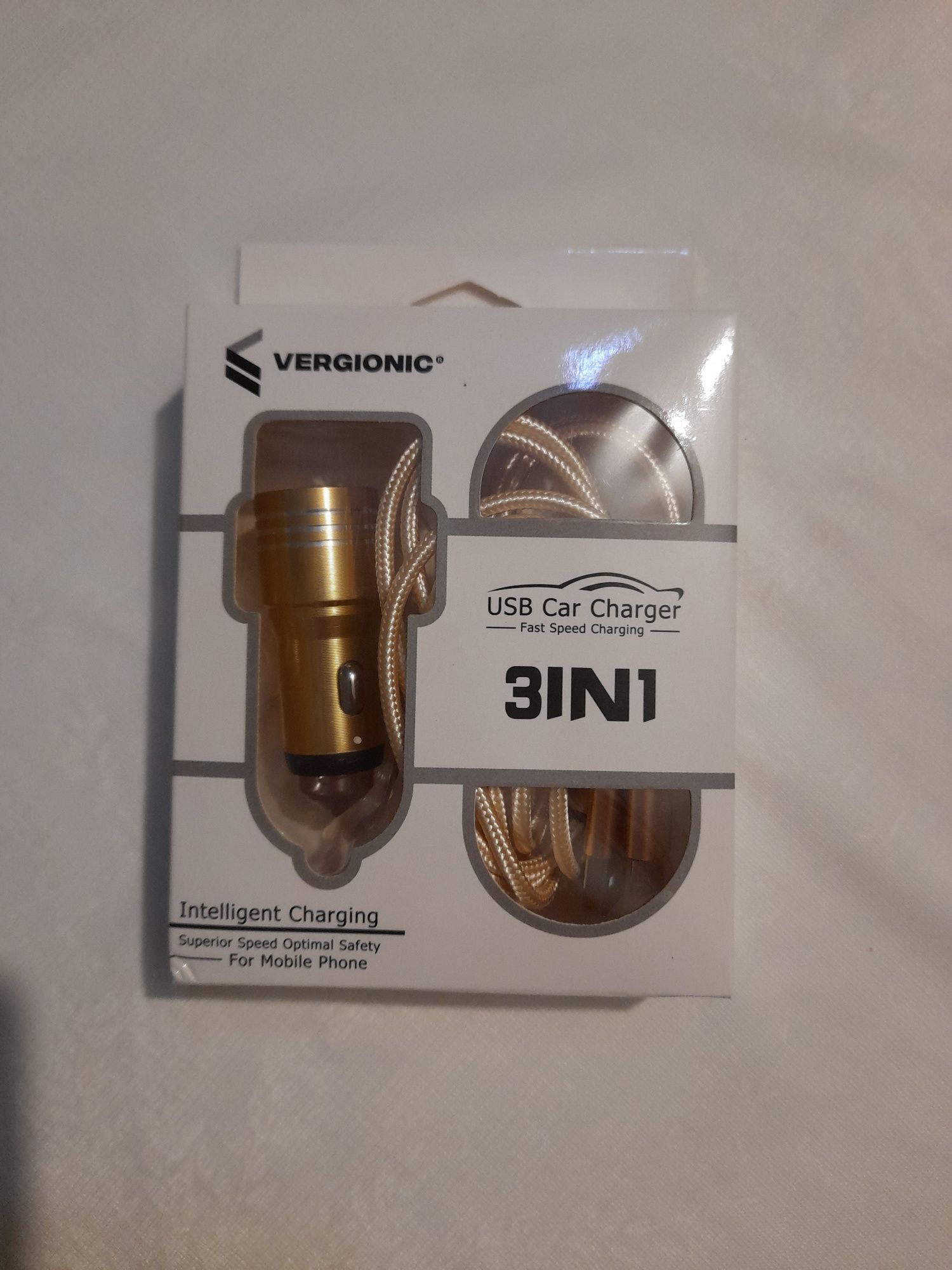 Kabel 3w1 + ładowarka samochodowa do telefonu