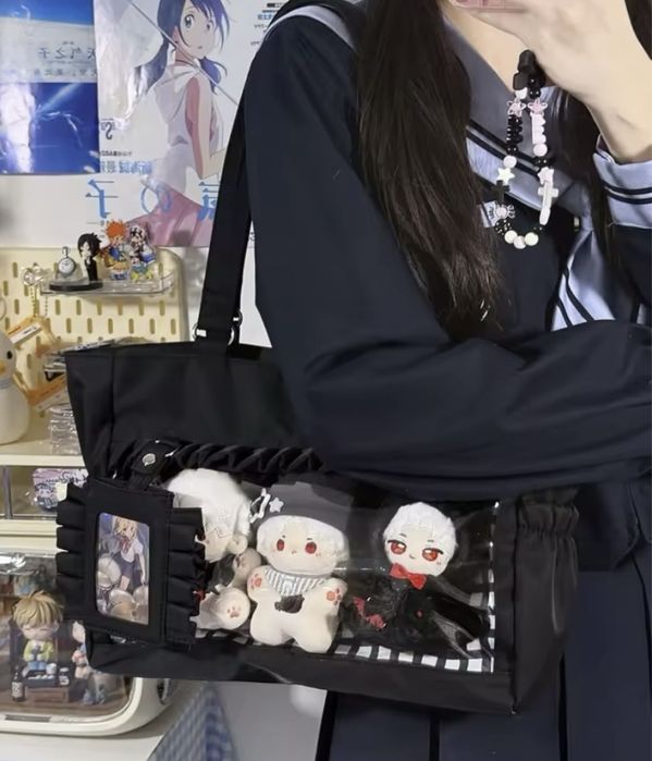 Сумка с прозрачным карманом, лентой , кошельком Ita bag японский стиль