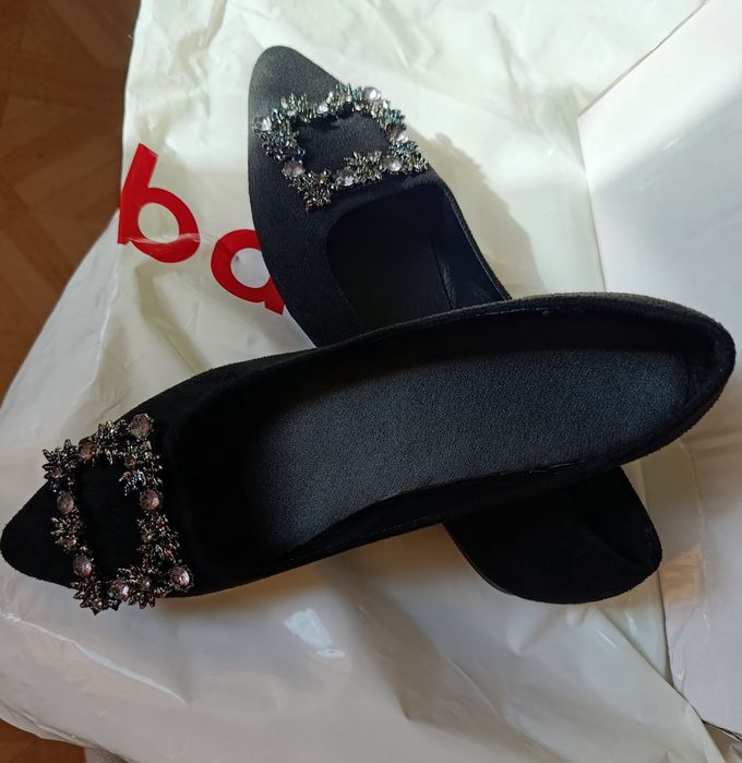 Туфли женские балетки с пряжкой