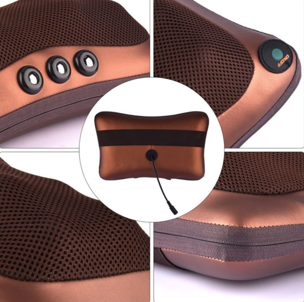 Массажная подушка для шеи Massage Pillow,для дома и автомобиля 220/12v