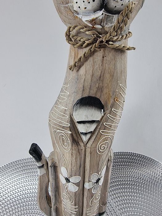 Koty stojące drewniane z drewna figurki kotów kotki ozdobne