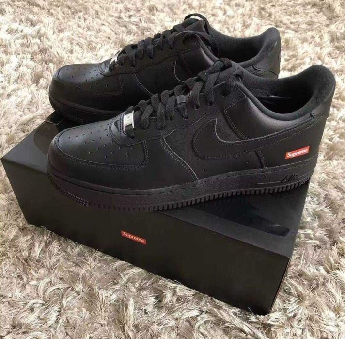(БЕЗ ПЕРЕДОПЛАТИ) Nike Air Force x Supreme найк аір форс супрім чорні