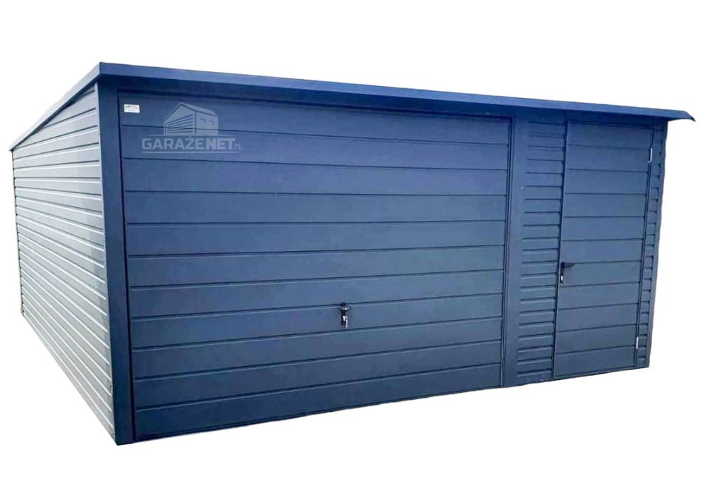 GARAŻ BLASZANY 4,5m x 6m Brama Antracyt Grafit Drzwi 4,5x6 GB214