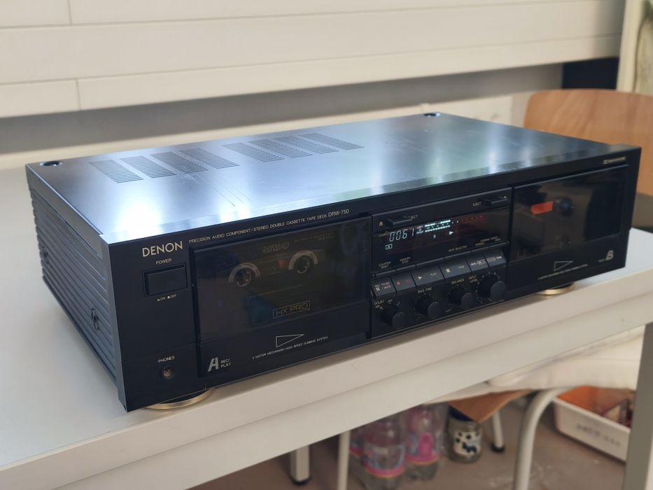 Рез ! Касетна дека Denon DRW-750 ! Зроблено в Японії !