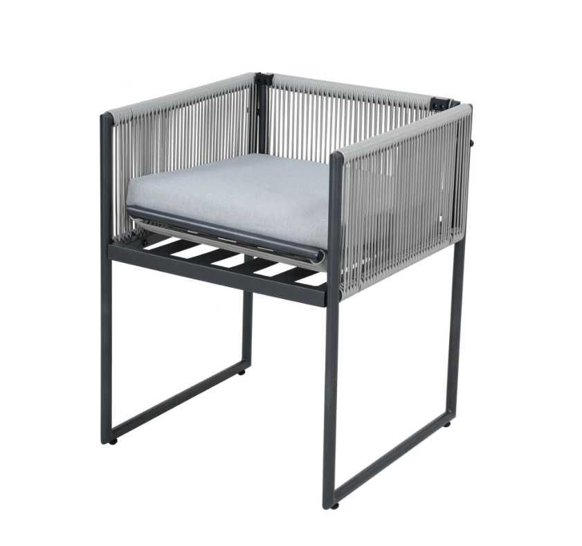 Conjunto de mesa de jantar de vidro NATERIAL COMPASS CINZA ESCURO