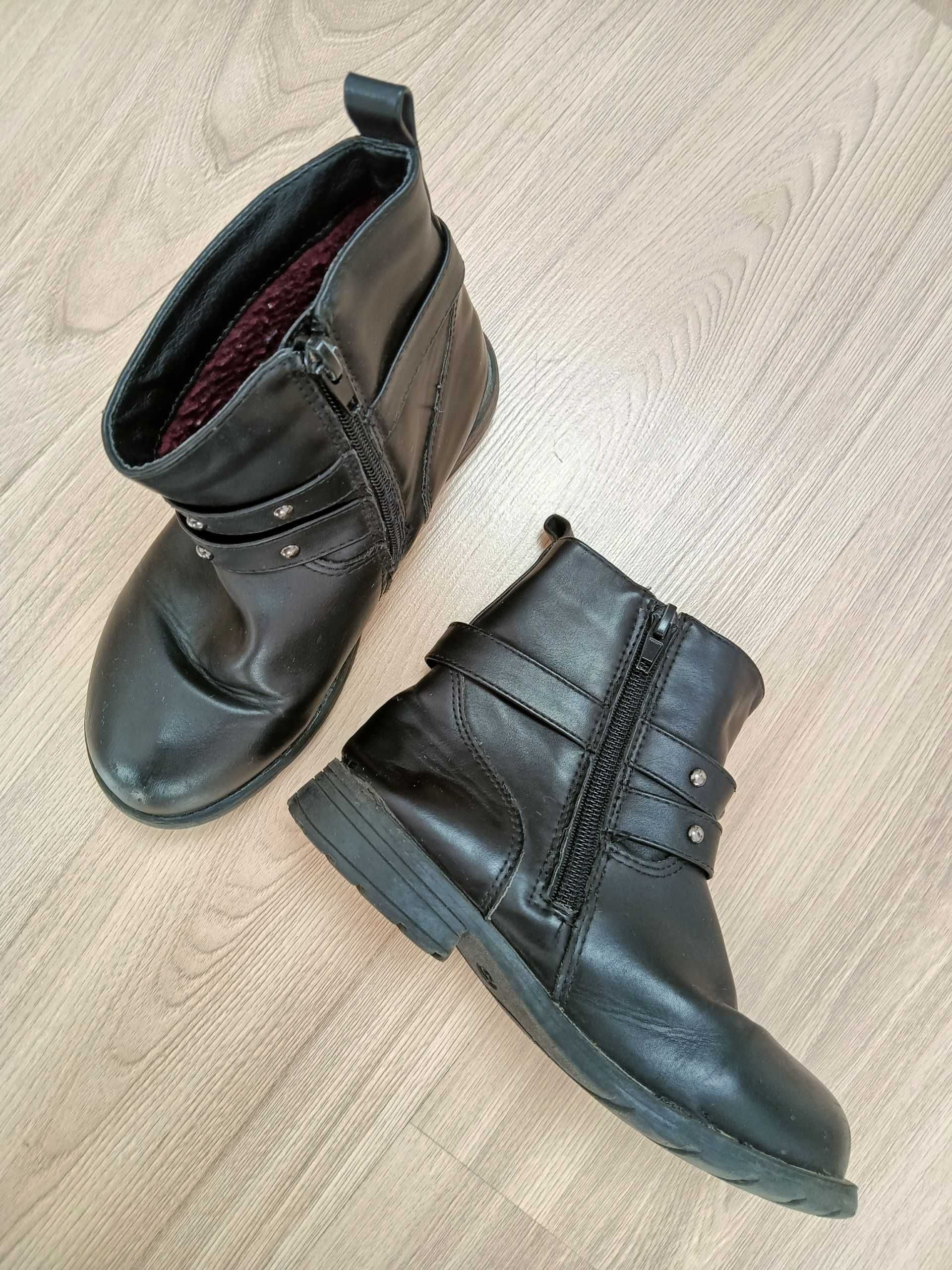 Buciki buty dziecięce czarne za kostkę 31