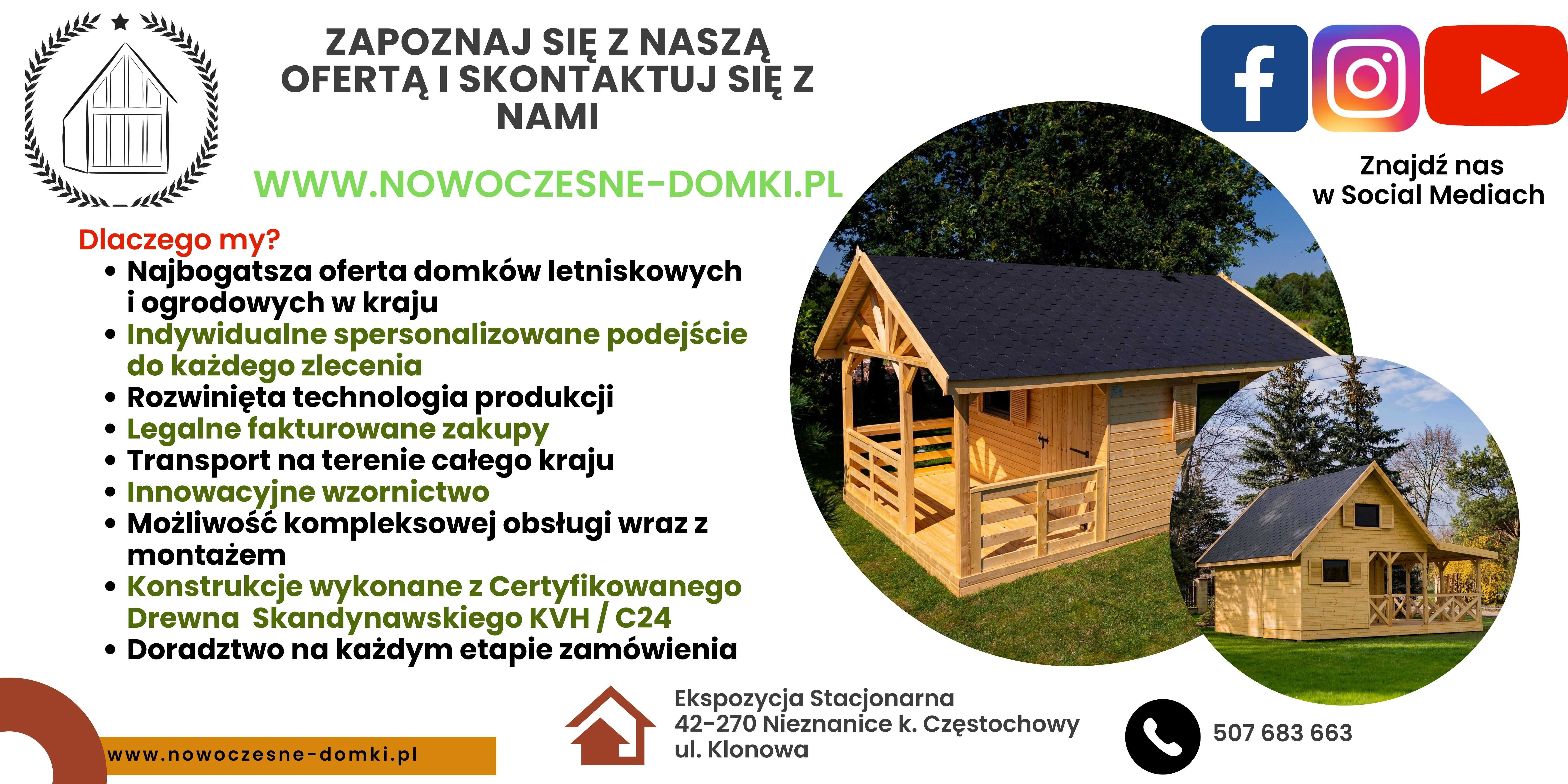 Domek Narzędziowy Drewniany Altana Ogrodowa na działkę La Mare 2 24m2