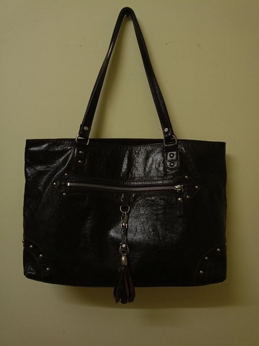 Трендовая кожаная сумка тоут в руку/на плечо ADAX