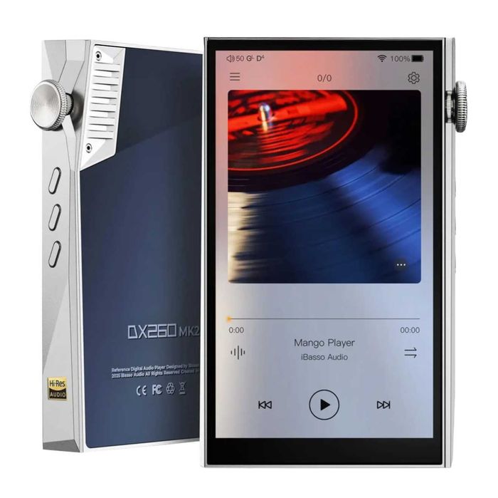 Аудіоплеєр iBasso DX260 MK2, срібний із блакитною задньою кришкою