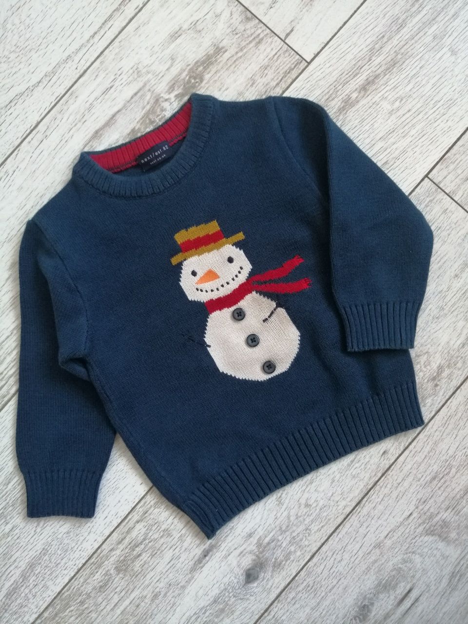 Świąteczny sweter chłopięcy Next r. 80 86