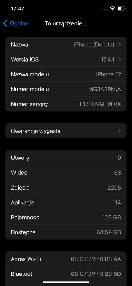 iPhone 12 - 128GB czarny