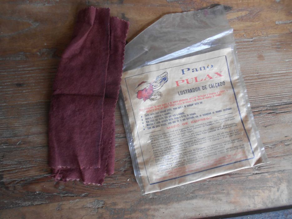 Curiosidade vintage pano antigo Pulax lustrador calçado