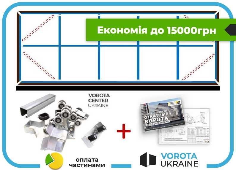 3 x 1.6 Каркас откатных ворот Свари сам, TETRIX (КСС), Відкатні ворота