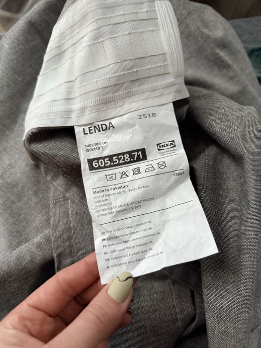 Ikea Lenda zaslony ciemnoszare 140x300