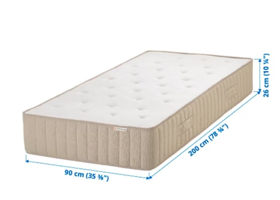 Materac, sprężyny kieszeniowe, średnio twardy i twardy 90x200