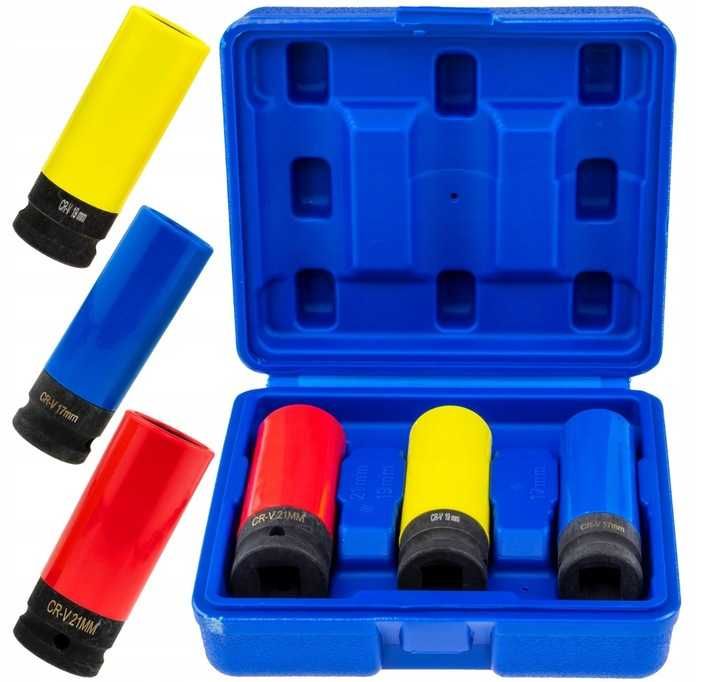 Nasadki Udarowe Do Felg Kół ALU 17-19-21mm, 3szt