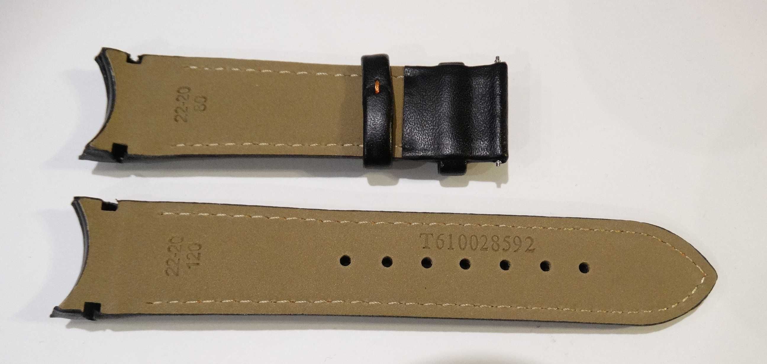 Skórzany pasek do zegarka Tissot Couturier 22mm czarny brazowy
