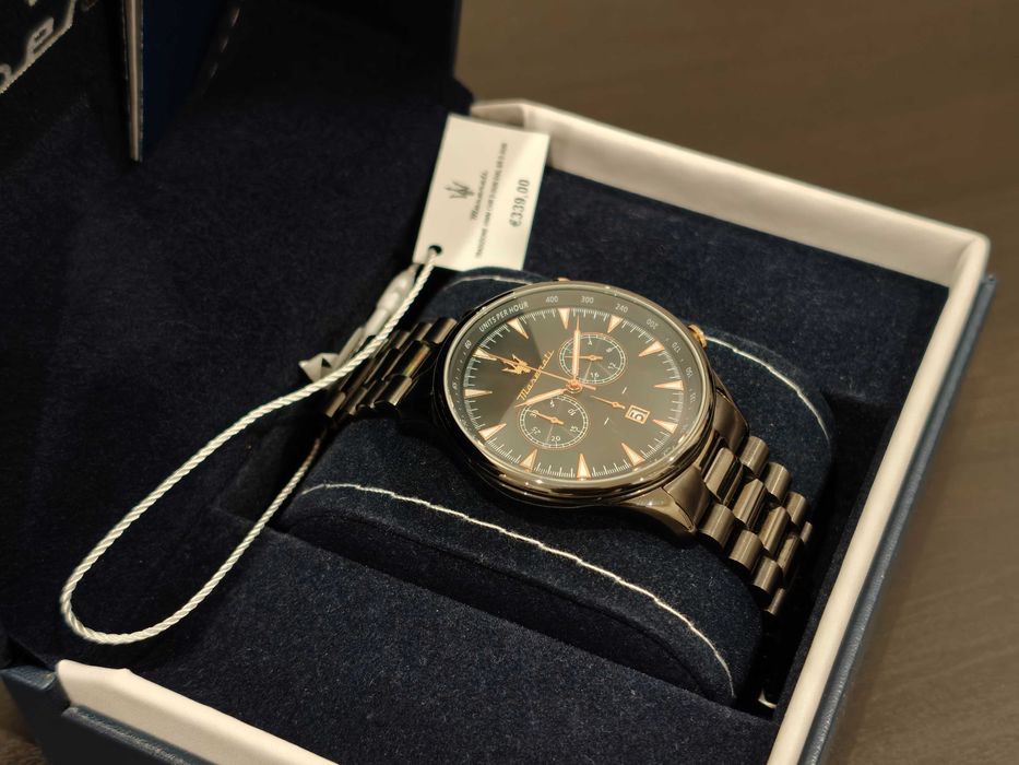 Relógio Maserati Tradizione 45mm - Black Dial (Black/Rose Gold)