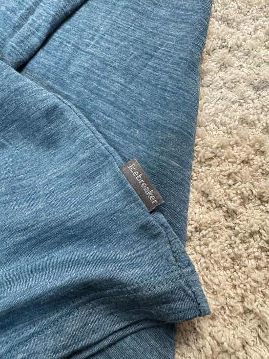 Чоловіча блакитна шерстяна футболка icebreaker merino оригінал