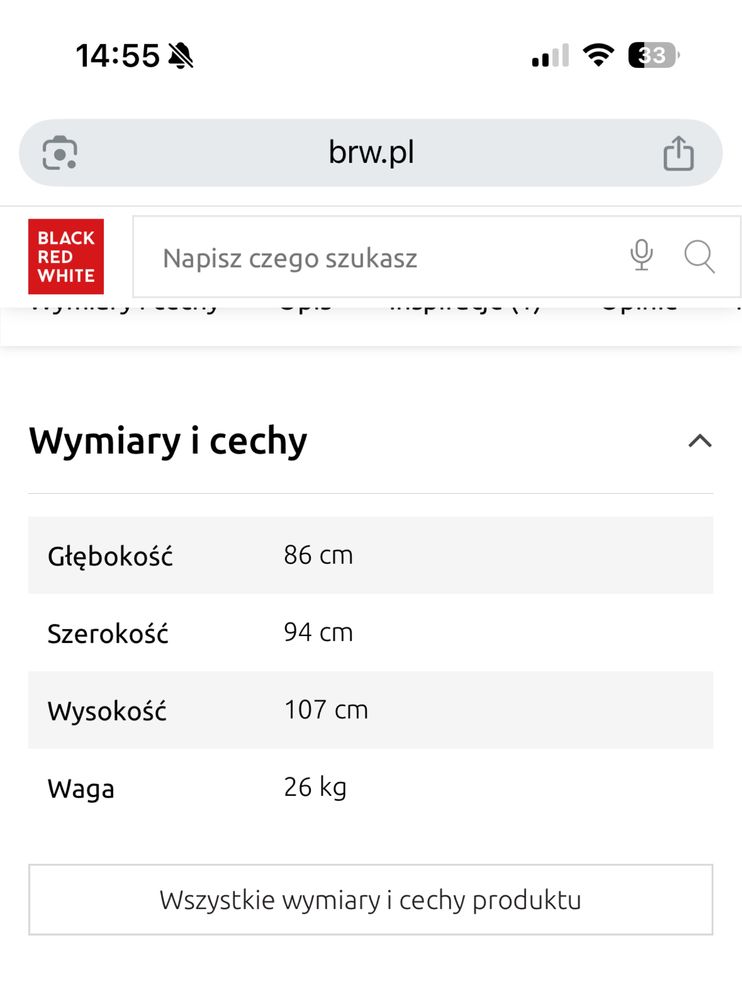 Fotel Uszak z podnozkiem BRW