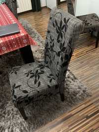 Krzeszło tapicerowane wysokie czarne wzory do jadalni salonu