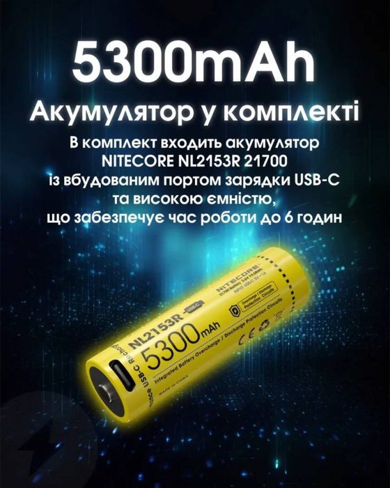 Ліхтар для дайвінгу Nitecore DL30 (USB-C) з акумулятором