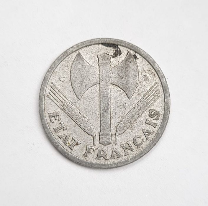 Stara moneta kolekcjonerska 1 Frank 1944 Francja
