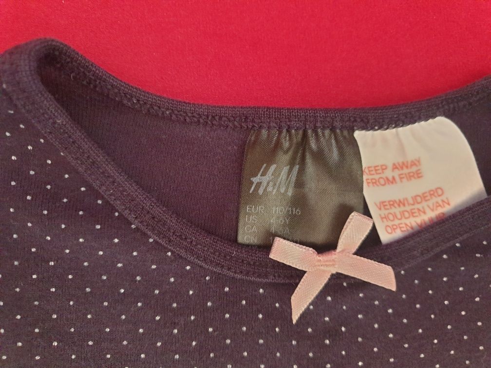 Bluzeczki dziewczęce, komplet, zestaw, 110/116, H&M, Kiki&Koko