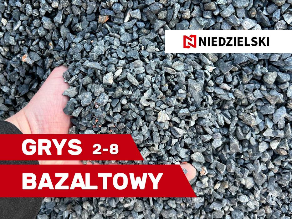 GRYS BAZALTOWY 2-8 mm Kamień Ogrodowy Ozdobny Dekoracyjny Bazalt