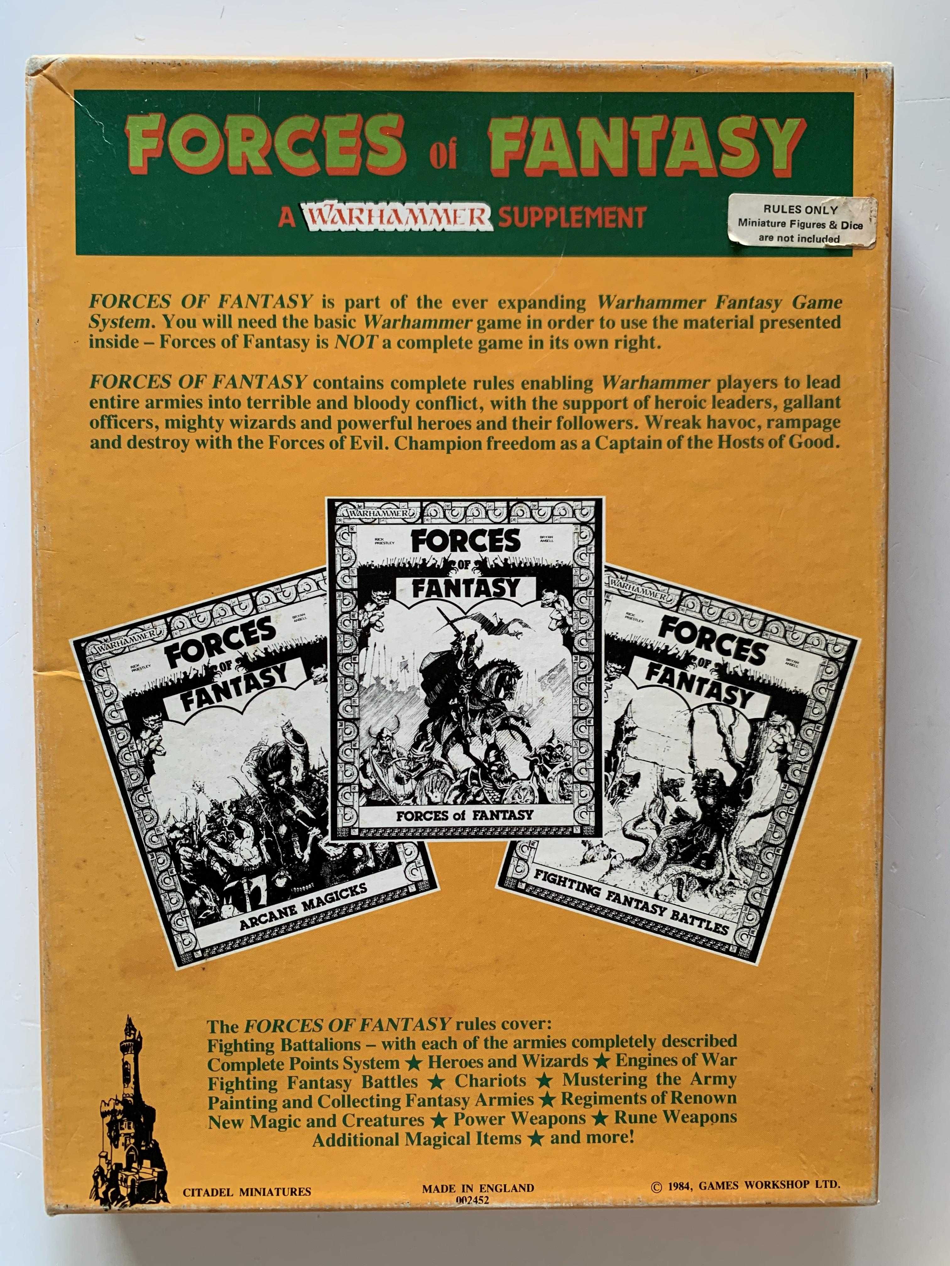 Warhammer Fantasy Battle: Forces of Fantasy - box, dodatek do 1 edycji